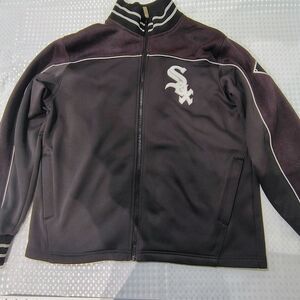 Majestic Black Chicago White Sox Track Jacket with White Trim
